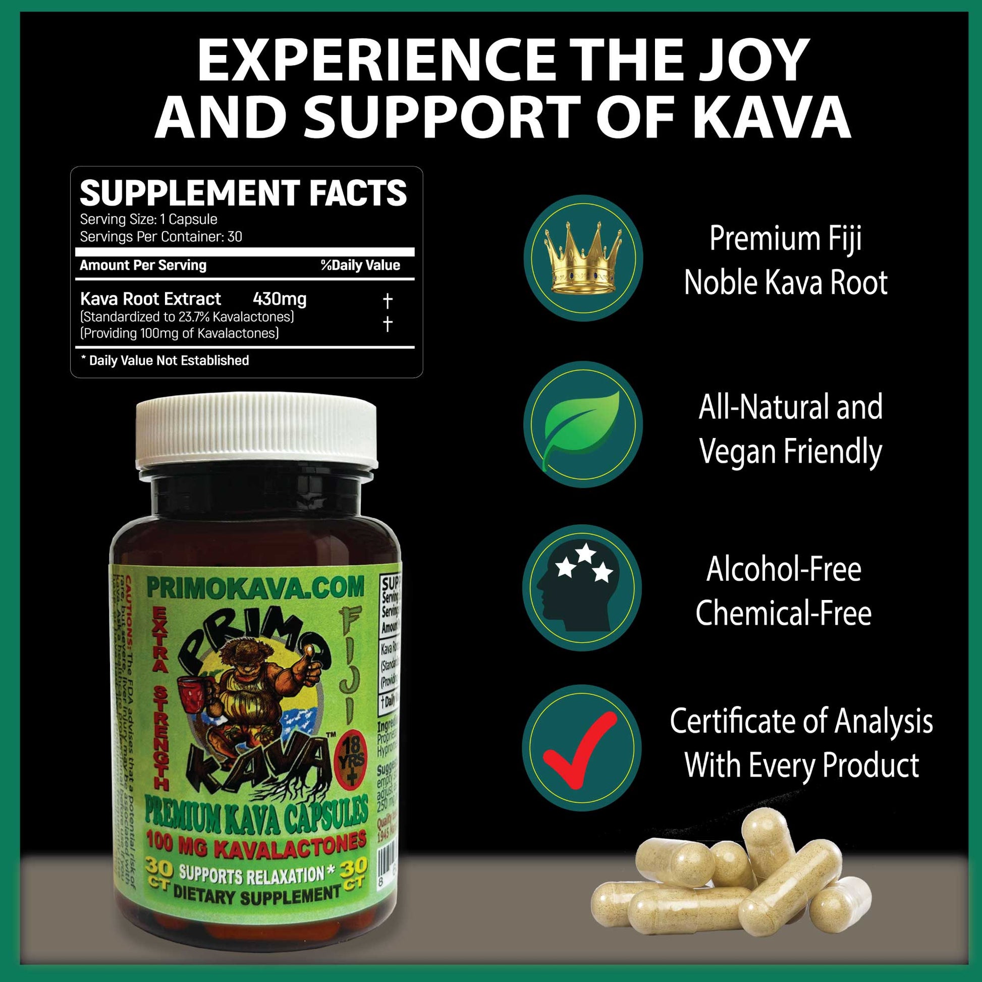 Experience the joy and support of Kava: Premium Fiji Noble Kava Root