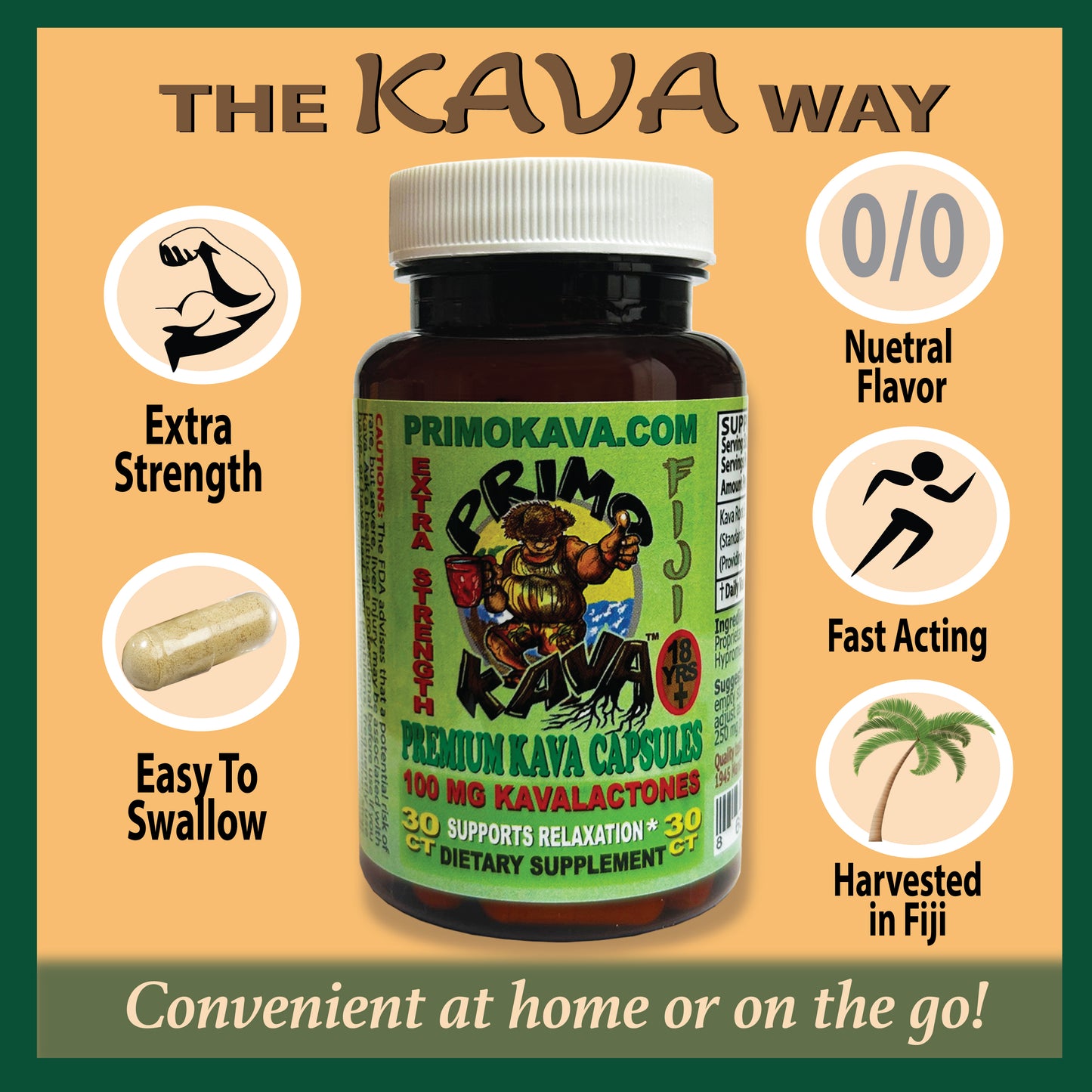 The Kava Way: Harvested in Fiji, Fast Acting, Extra Strength, Easy To Swallow
