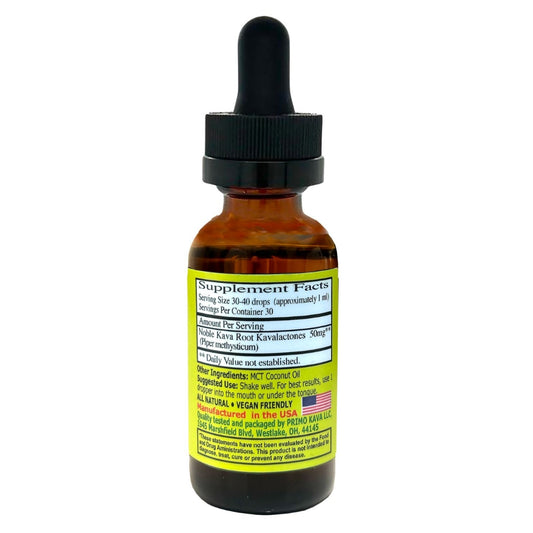 Primo Kava Tincture Product - backside