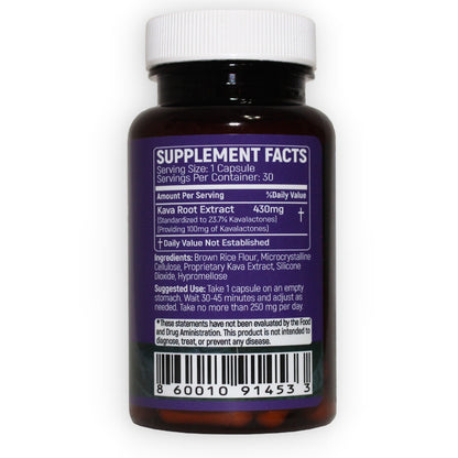 Kava Capsules | 100 mg Standardized Kavalactones per Capsule | Verified by COA | Wholesale