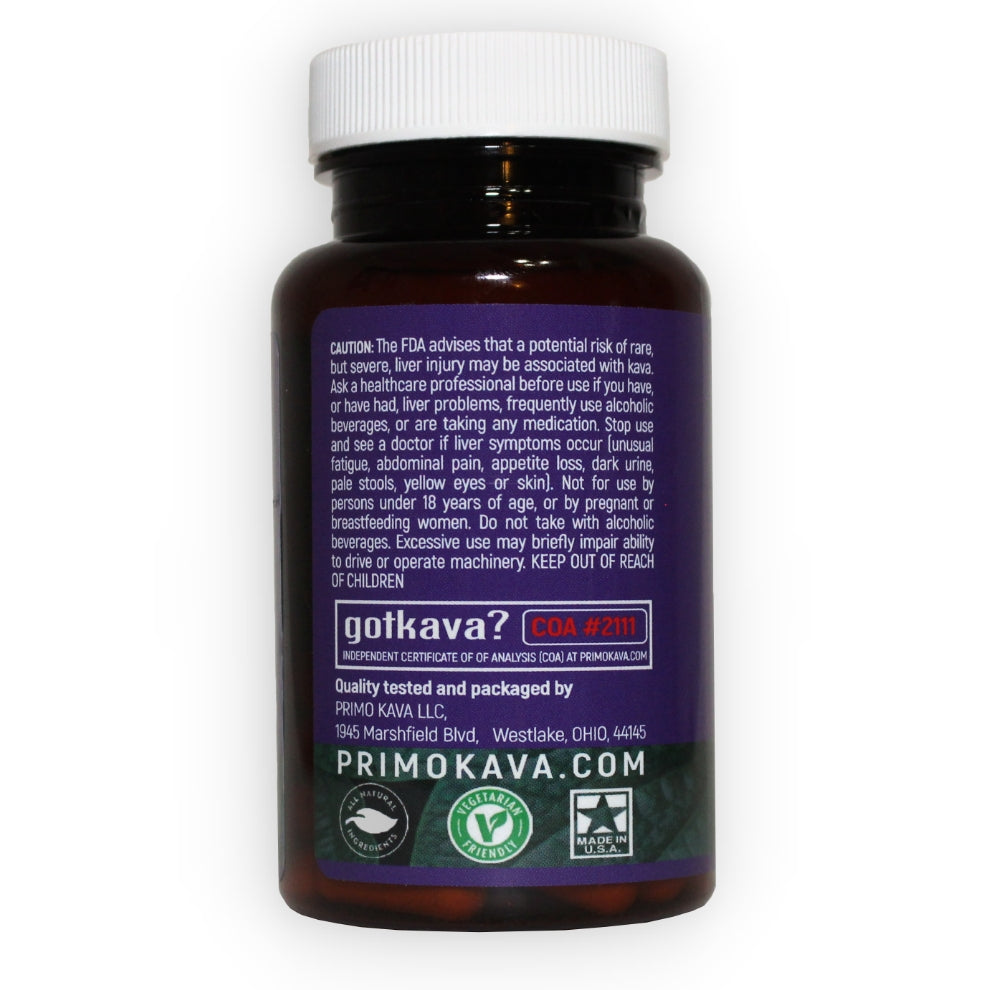 Kava Capsules | 50 mg Standardized Kavalactones per Capsule | Verified by COA | Wholesale