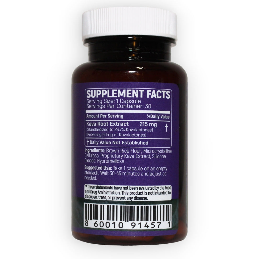 Kava Capsules | 50 mg Standardized Kavalactones per Capsule | Verified by COA | Wholesale