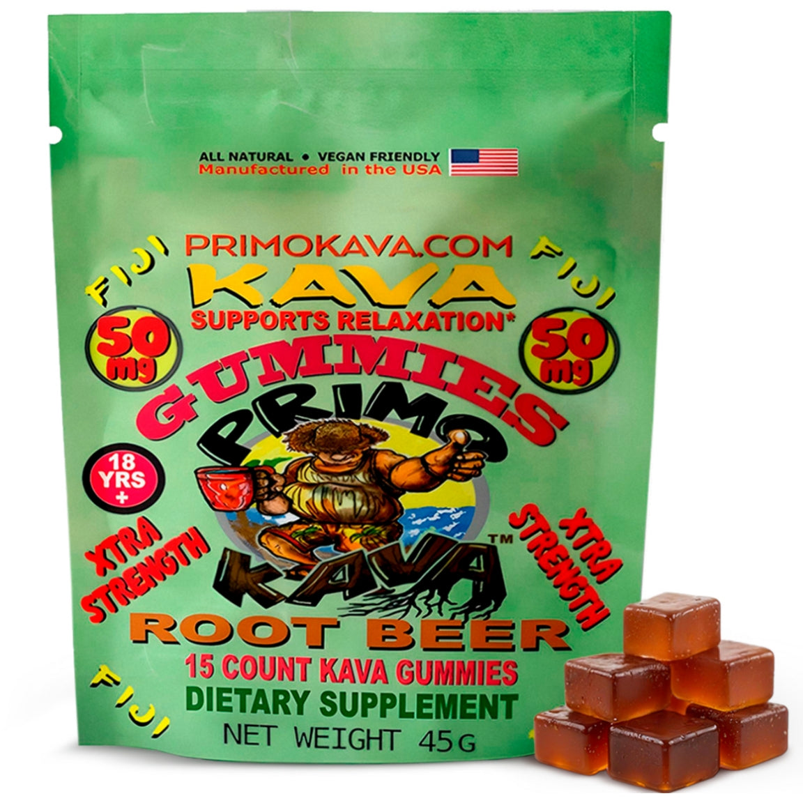 Primo Kava Xtra Strength Root Beer Flavored Gummies