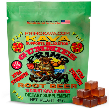 Primo Kava Xtra Strength Root Beer Flavored Gummies